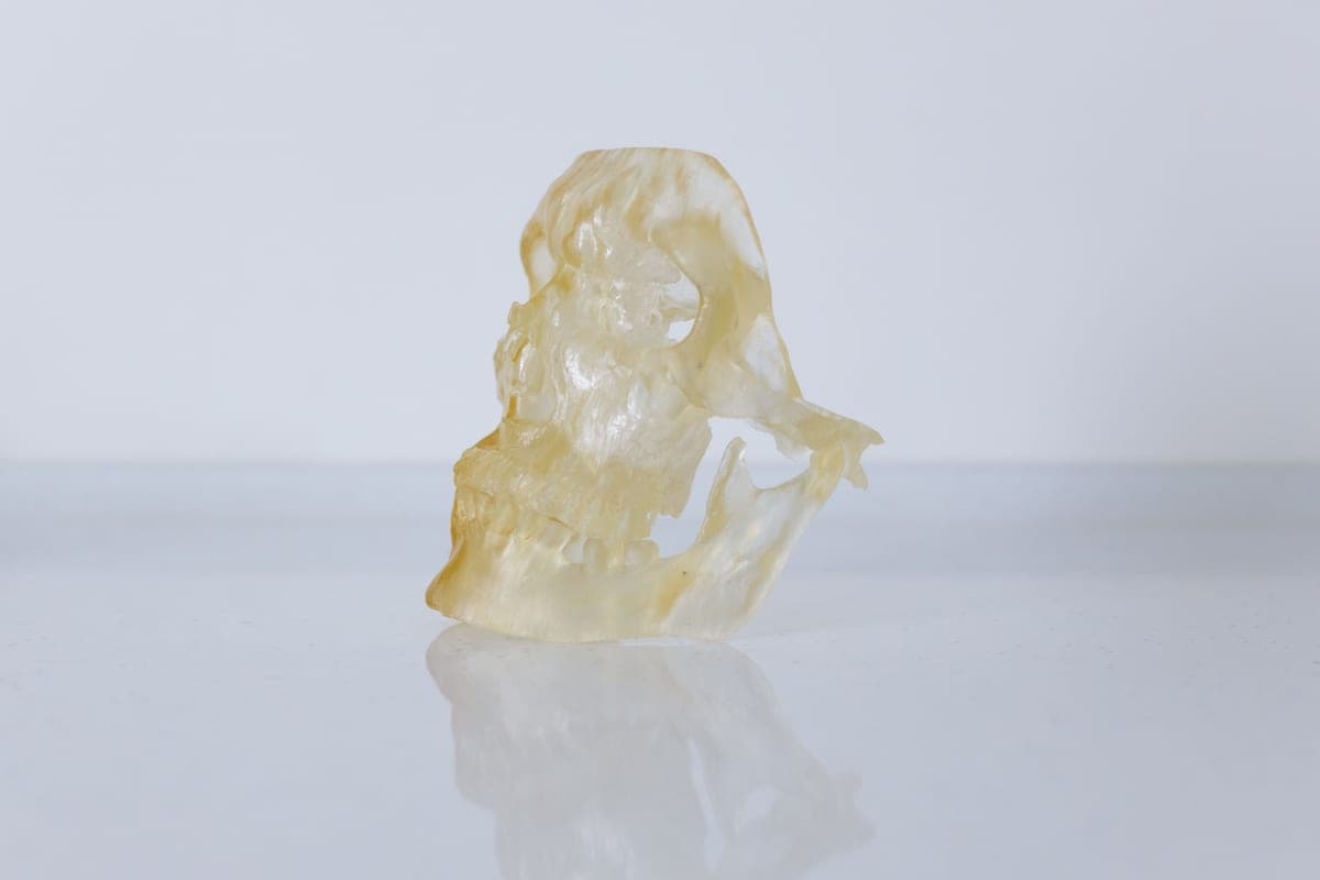 A finely detailed plastic model of the kind resin printing produces