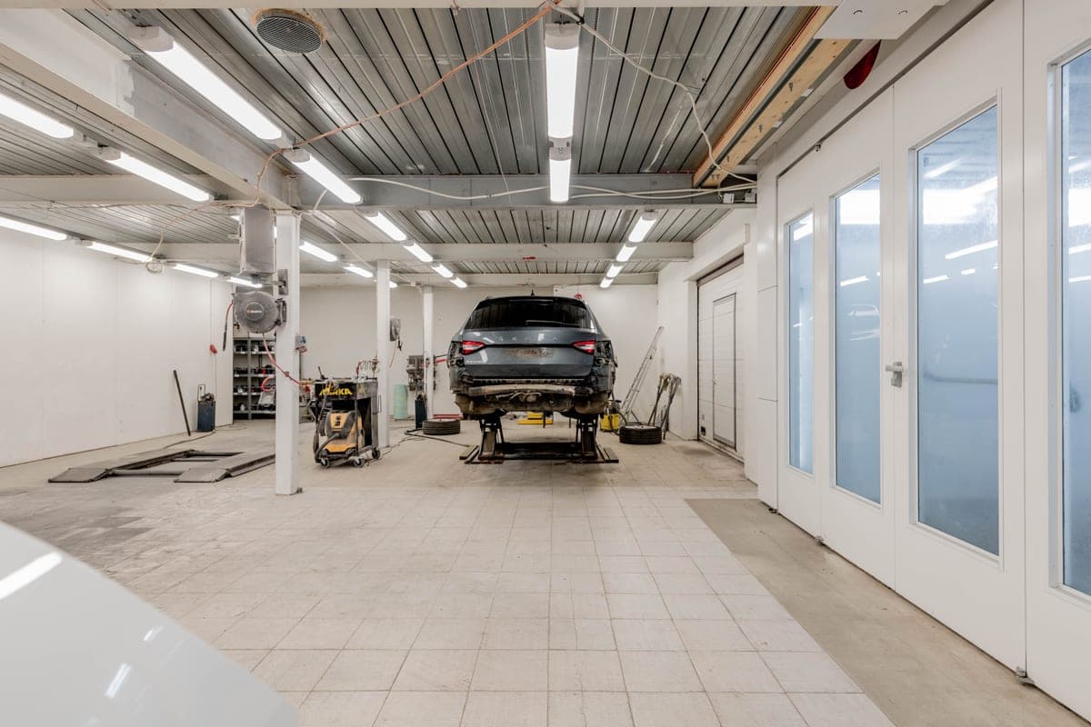 A tidy workshop interior with clear bench space