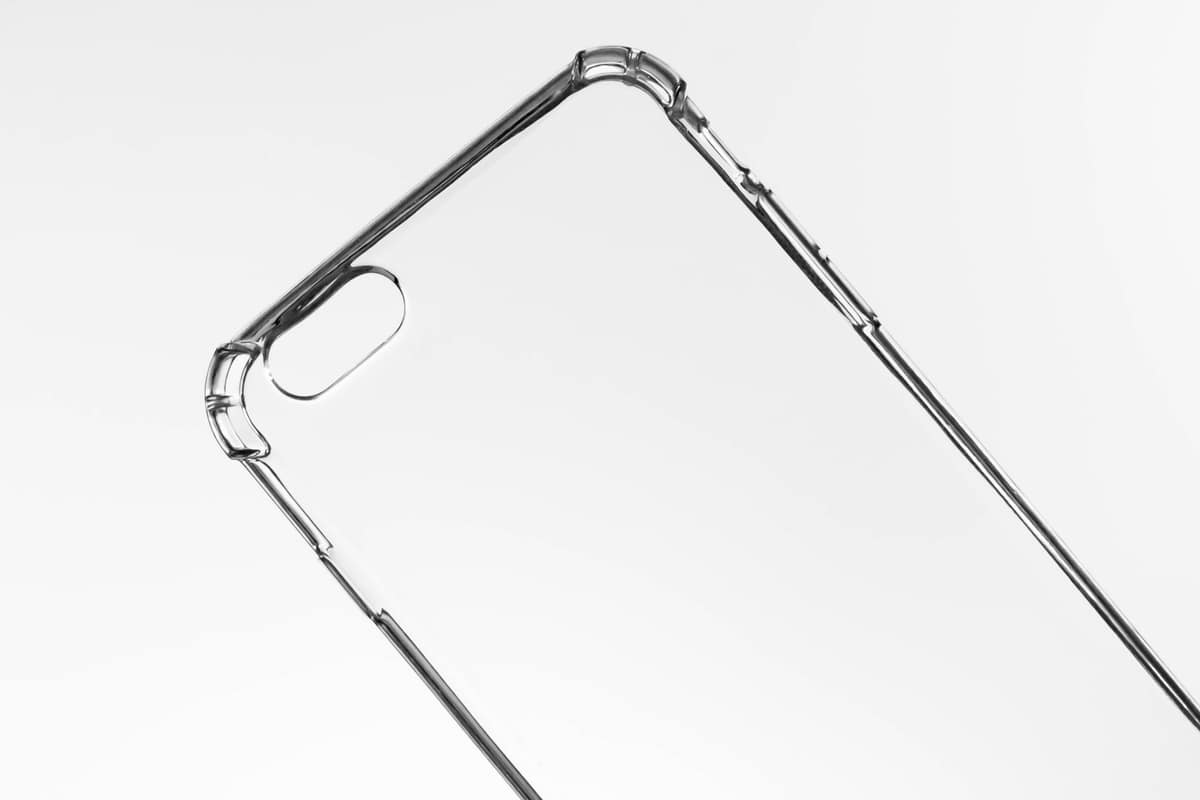 A clear flexible phone case, the kind of part TPU filament is used to print